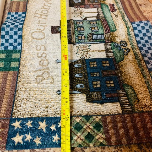 Lifestyle Placemat Table Runner Tapestry Bless House Fall Rustic Farmhouse Set 5 - Picture 10 of 10